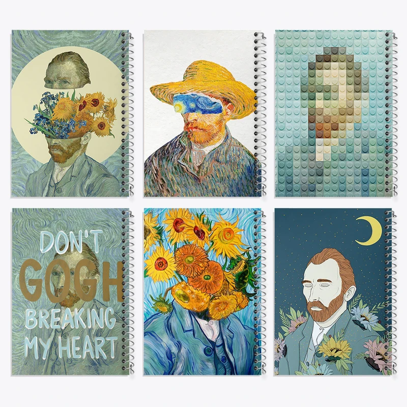 دفتر نقاشی 50 برگ خندالو طرح ونسان ونگوگ کد 899 مجموعه 6 عددی