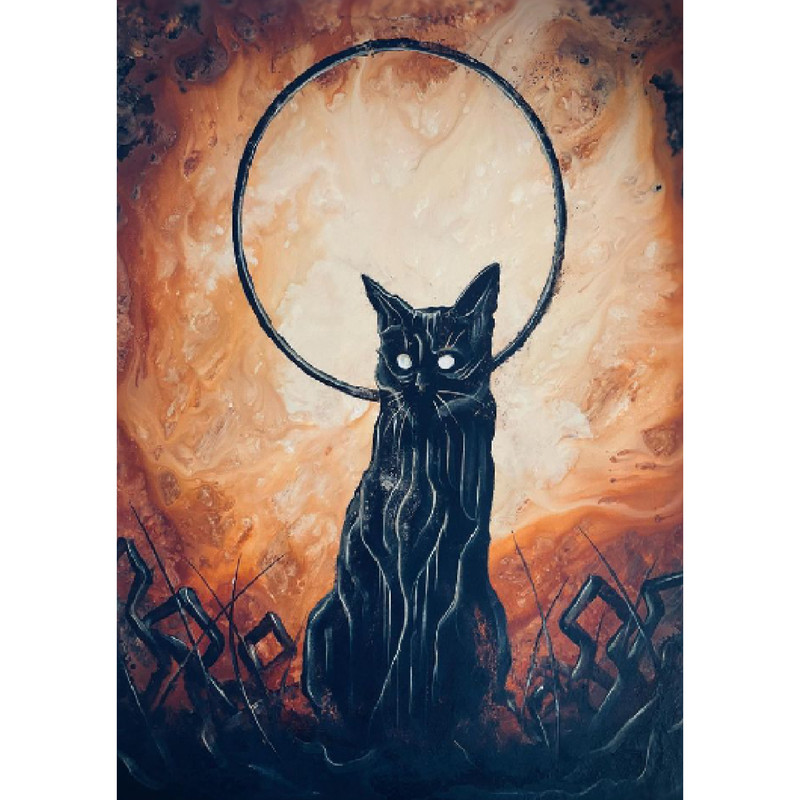 تابلو شاسی مدل گربه سیاه طرح 1 Black Cat Alt1 کدC1-16