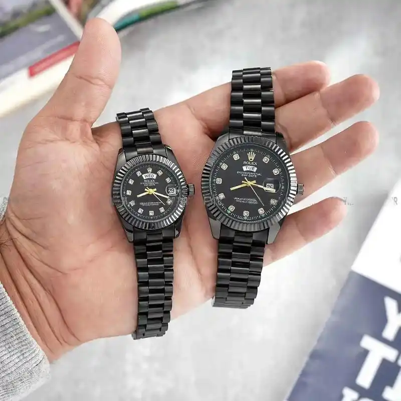 ست ساعت مچی عقربه ای زنانه و مردانه مدل دی دیت 04