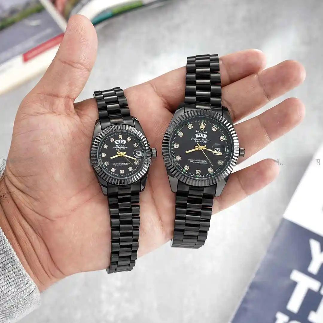 ست ساعت مچی عقربه ای زنانه و مردانه مدل دی دیت 04 -  - 2