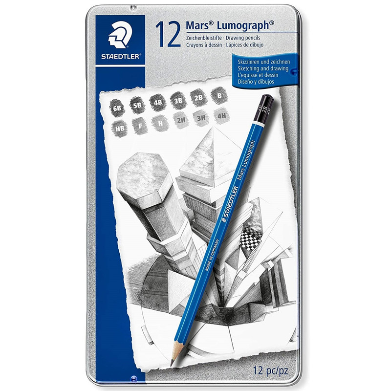 مداد طراحی استدلر مدل Mars Lumograph 100 G12 مجموعه 12 عددی