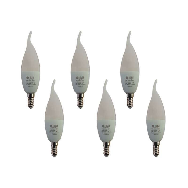 لامپ ال ای دی 7 وات افراتاب مدل AF-TC37-7W پایه E14 بسته 6 عددی