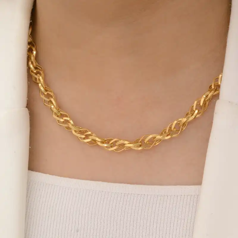 گردنبند طلا 18 عیار زنانه طلای مستجابی مدل سی پیو کد cpu45