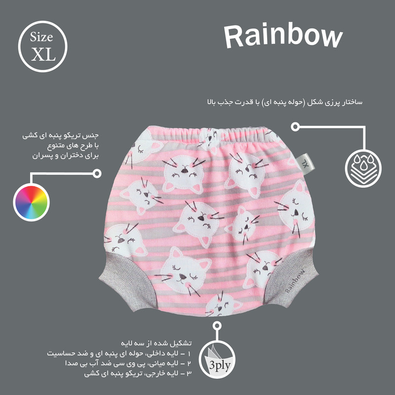 شورت آموزشی کودک رینبو مدل XL-Tricot-Cat