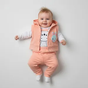 ست 3 تکه لباس نوزادی مدل خرگوشی کد Su3