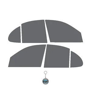 برچسب دودی شیشه خودرو هایلوکس کد Ddi15 مناسب برای کوییک،کوییک آر مجموعه 7 عددی به همراه جا کلیدی