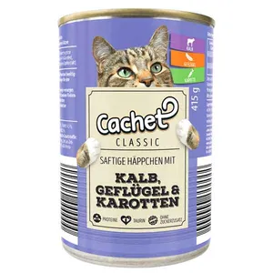 کنسرو گربه کچت مدل Kalb,Geflugel and Karotten وزن 415 گرم