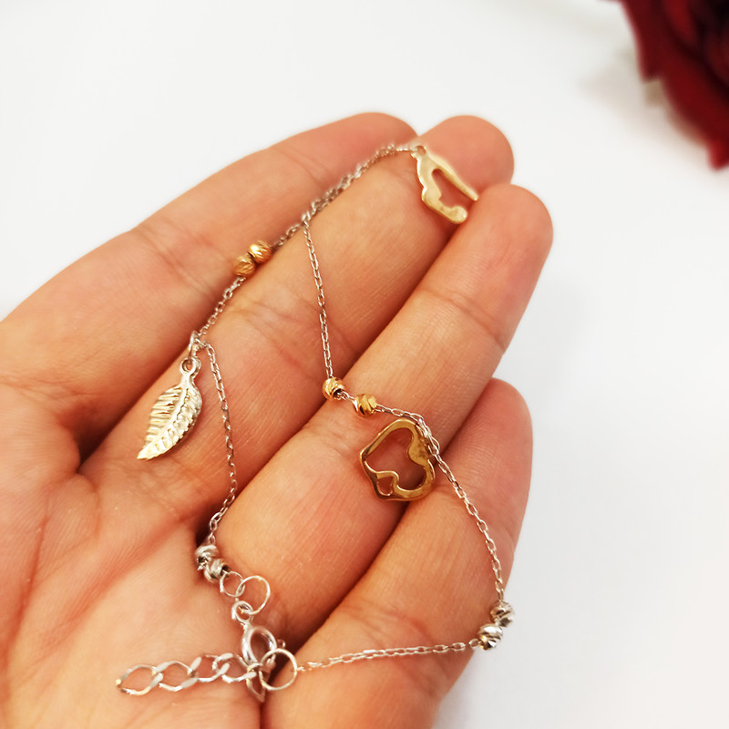 پابند نقره زنانه سلین کالا مدل برگ ce-As1