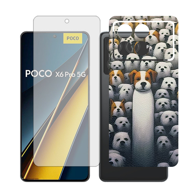 محافظ صفحه نمایش مات گلس مدل Together مناسب برای گوشی موبایل شیائومی Poco X6 Pro به همراه برچسب پوششی پشت گوشی