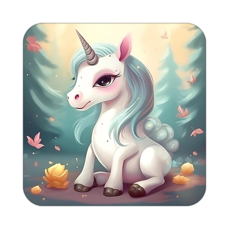 زیر لیوانی کاکتی طرح اسب تک شاخ و یونیکورن مدل mp30636