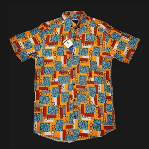 پیراهن آستین کوتاه مردانه مدل هاوایی کد D1006