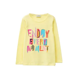 تی شرت آستین بلند دخترانه ال سی وایکیکی مدل enjoy every moment کد 96