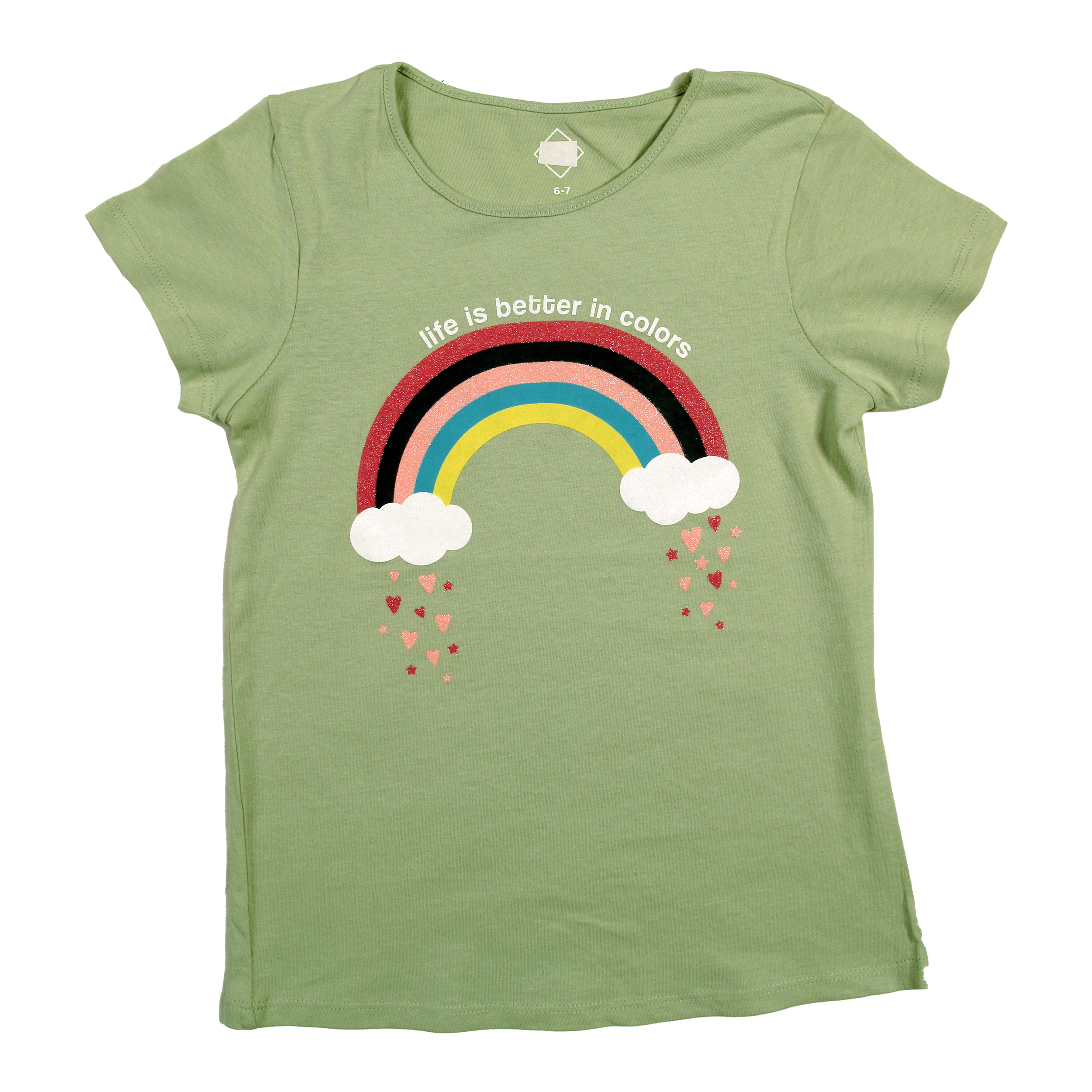 تی شرت دخترانه مدل PK-TX-Rainbow