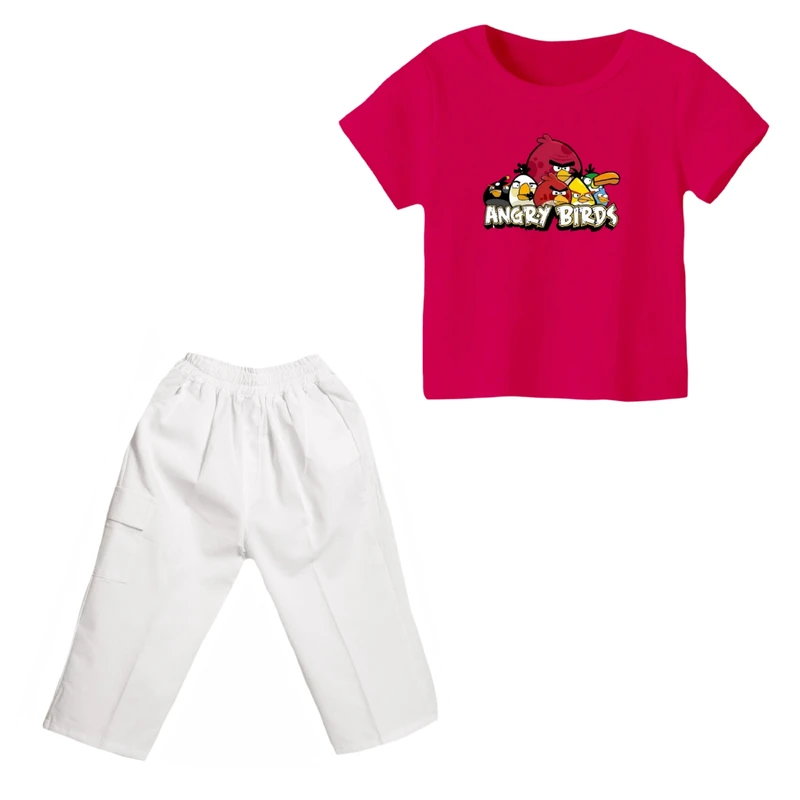 ست تی شرت و شلوارک دخترانه مدل انگری بردز کد ۳