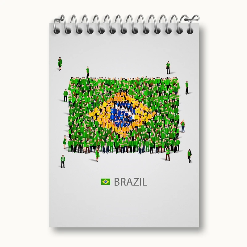 دفتر یادداشت 50 برگ خندالو مدل پرچم برزیل کد 20683