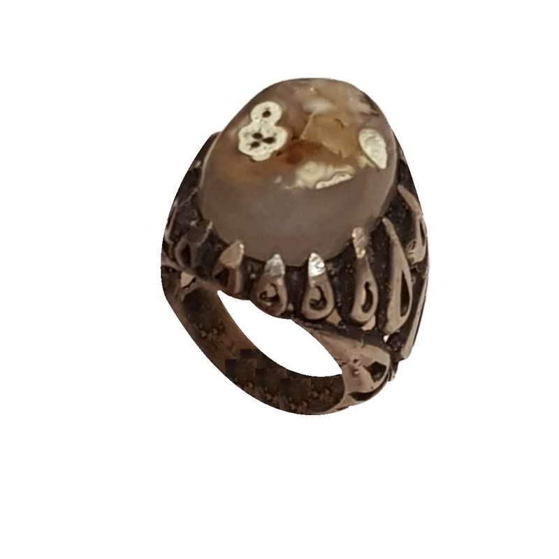 انگشتر نقره مردانه مدل عقیق سلیمانی حجرالمراد KP2