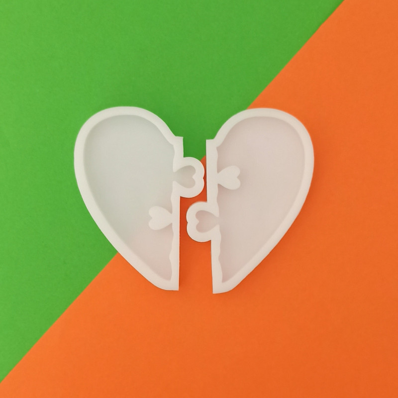 قالب رزین مدل قلب طرح عشق کد GS2 مجموعه 2 عددی