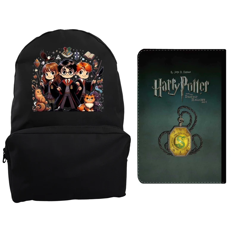 کوله پشتی مدرسه مدل هری پاتر کد 0021 به همراه کلاسور