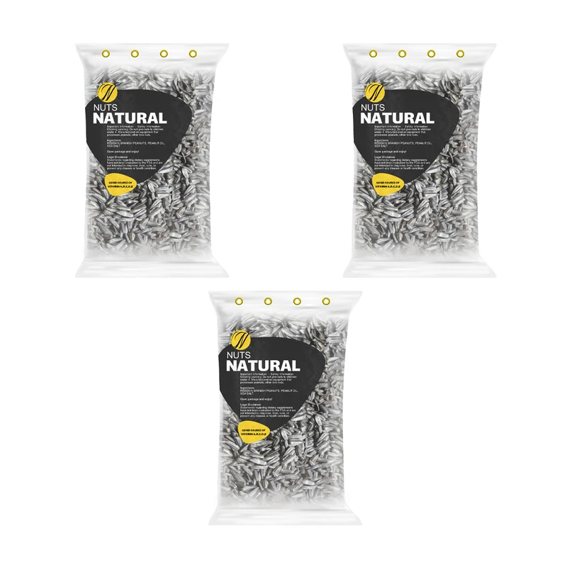 تخمه آفتابگردان قلمی خام نچرال - 500 گرم بسته 3 عددی 