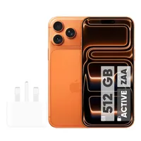گوشی موبایل اپل مدل iPhone 17 Pro Max ZAA تک سیم کارت + eSim ظرفیت 512 گیگابایت و رم 12 گیگابایت - اکتیو  - به همراه شارژر 20 وات اپل