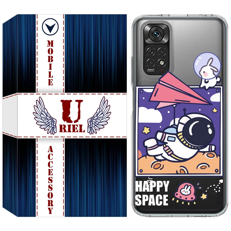 کاور یوریل مدل Clear کد 22 طرح فضانورد مناسب برای گوشی موبایل شیائومی Redmi Note 11 4G / Redmi Note 11S