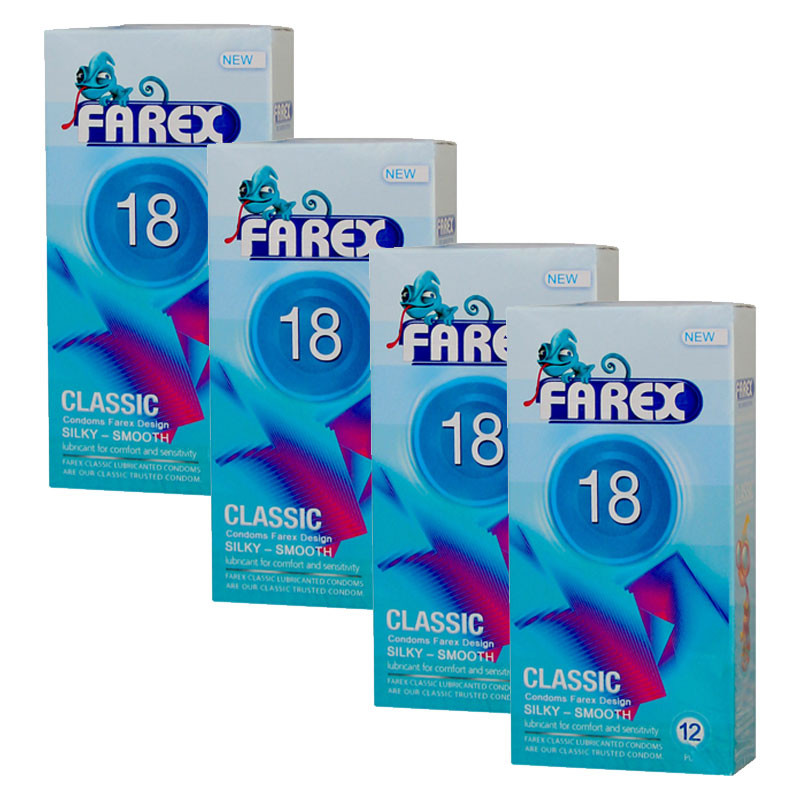 کاندوم فارکس مدل Classic 18 مجموعه 4 عددی
