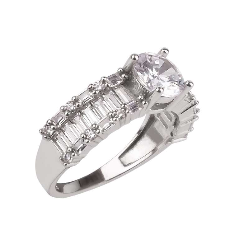 انگشتر نقره زنانه مدل سولیتر کد 21892