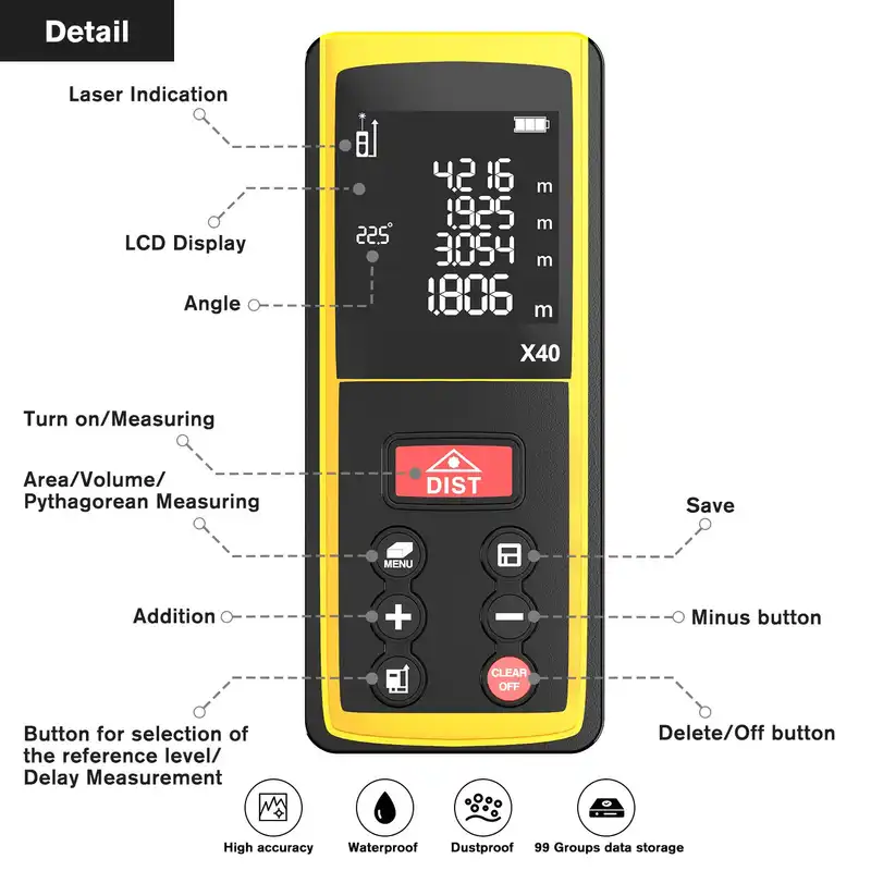 متر لیزری مدل x40
