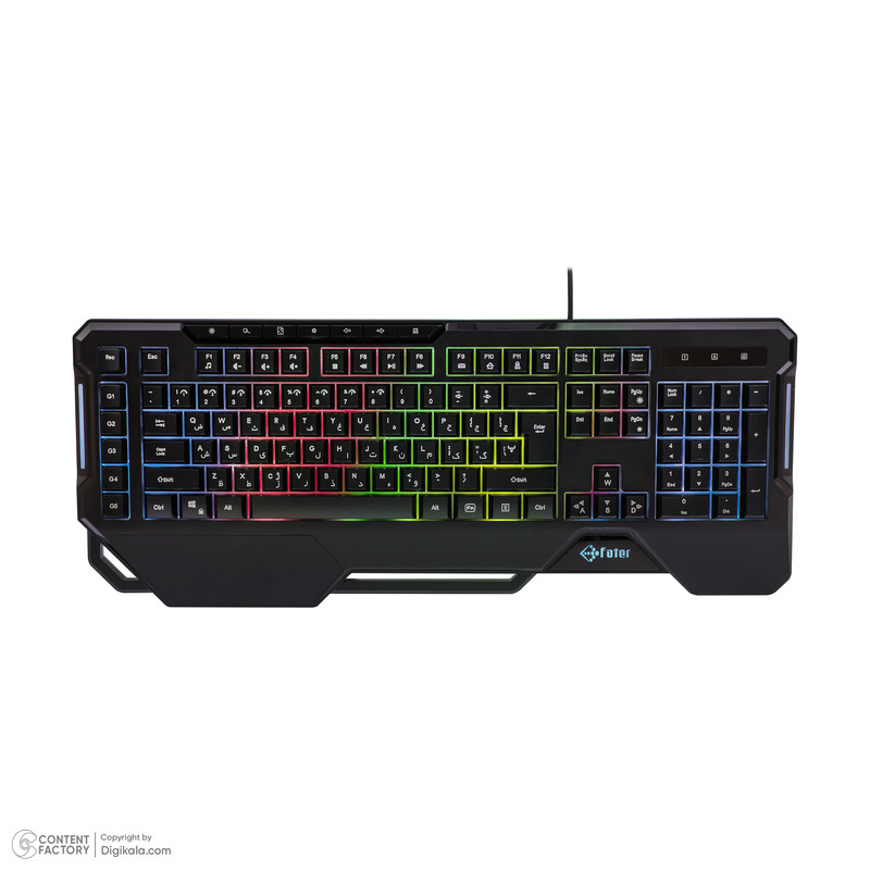 کیبورد گیمینگ فاطر مدل KCR-7000B، سوییچ هیبریدی، Full-size، نورپردازی RGB