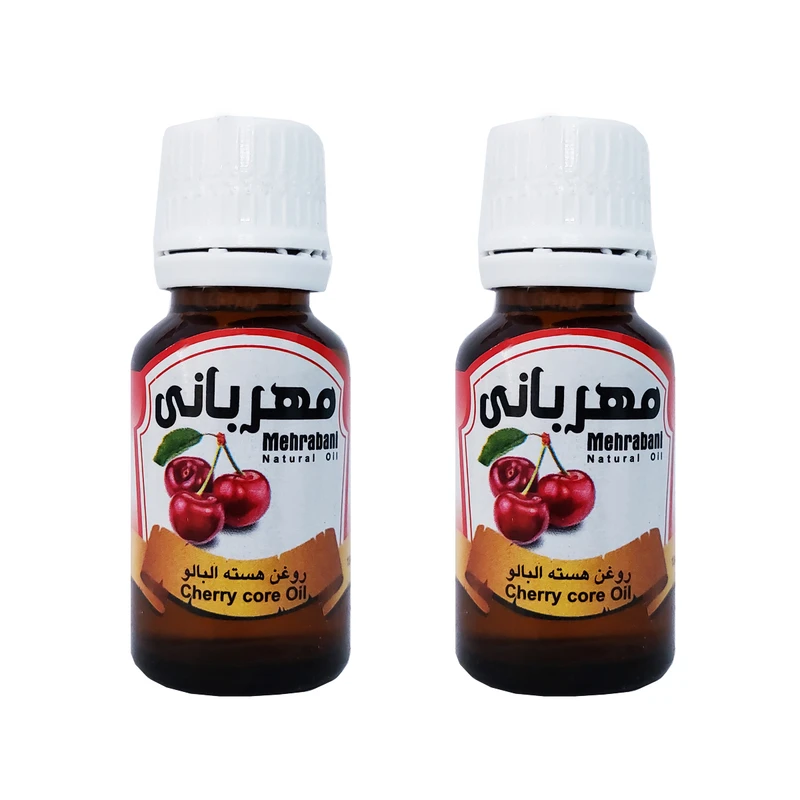 روغن بدن مهربانی مدل هسته آلبالو کد RBM-AL-2 مناسب انواع پوست حجم 18 میلی لیتر   بسته 2 عددی
