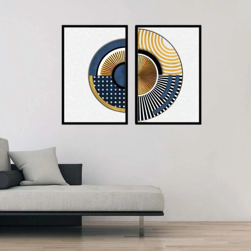 تابلو بکلیت طرح مدرن نیم دایره مدل شاین اکلیلی B-1910 مجموعه 2 عددی