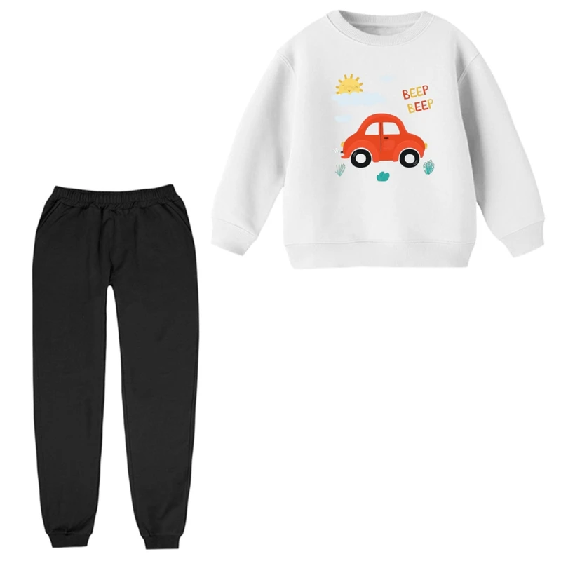 ست سویشرت و شلوار راحتی بچگانه مدل ماشین کد ۴  