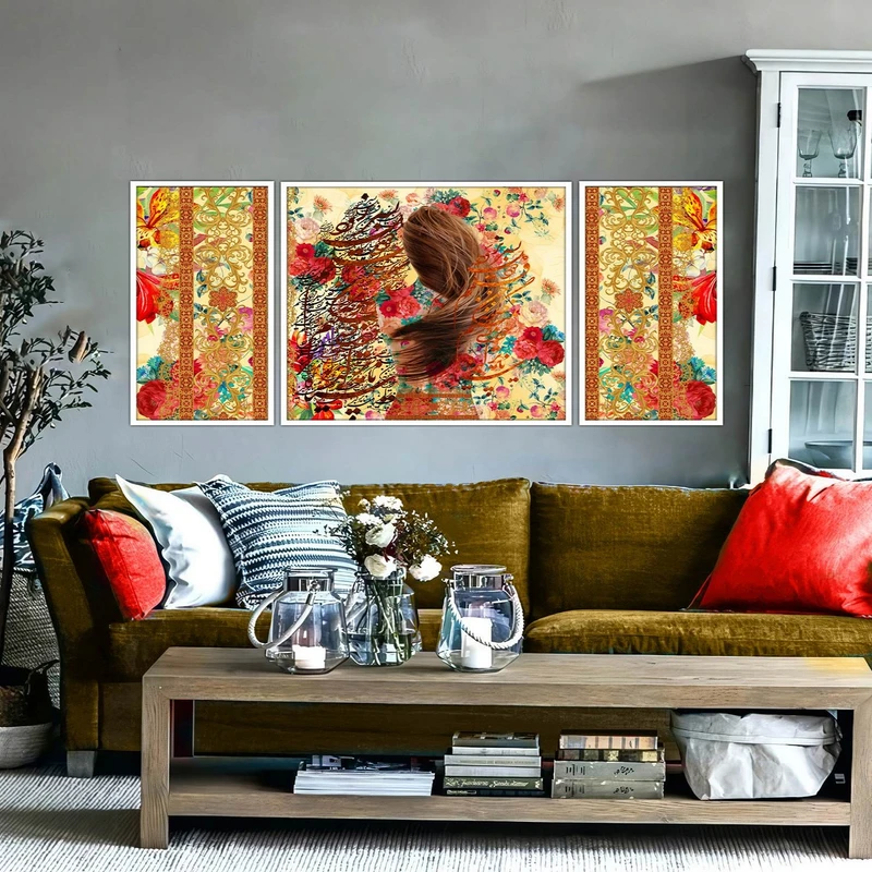 تابلو بکلیت طرح مدرن دیجیتال آرت مدل W-2894 مجموعه 3 عددی