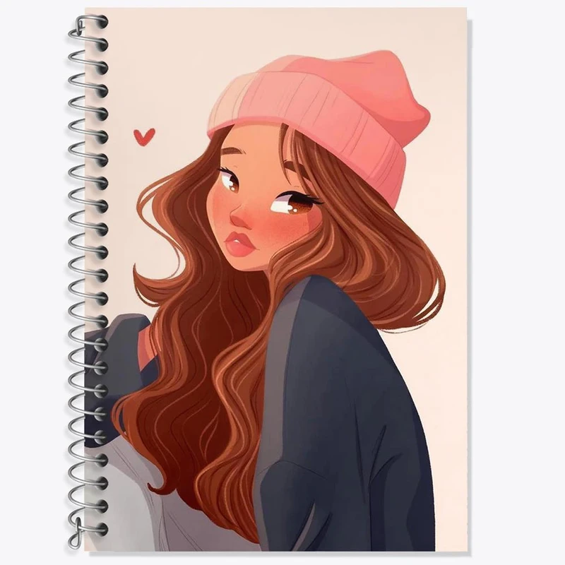 دفتر زبان 50 برگ خندالو مدل دو خط طرح دخترانه کد 25630