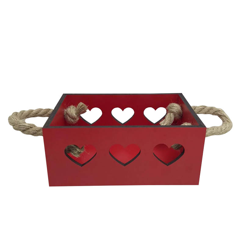 جعبه هدیه مدل قلبی دسته کنفی