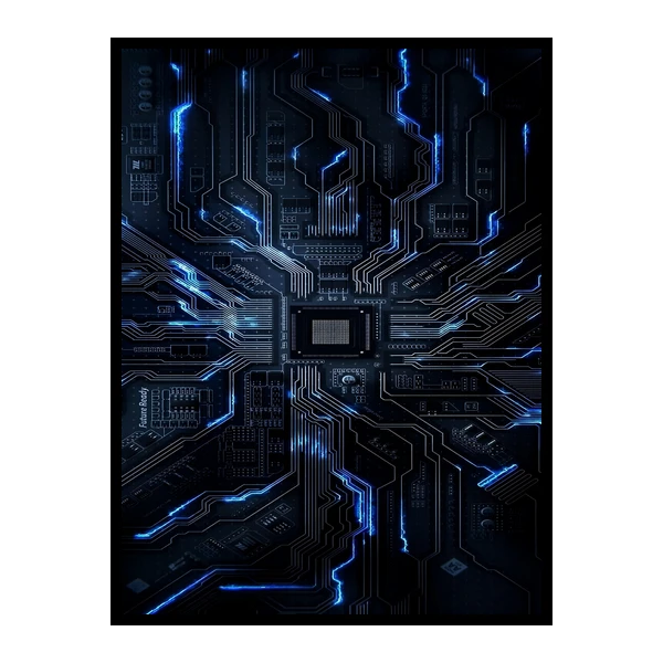 تابلو نوری بکلیت طرح فناوری و تکنولوژی برد الکترونیکی CPU پردازنده کامپیوتر مدل B-bu7366 فریم مشکی
