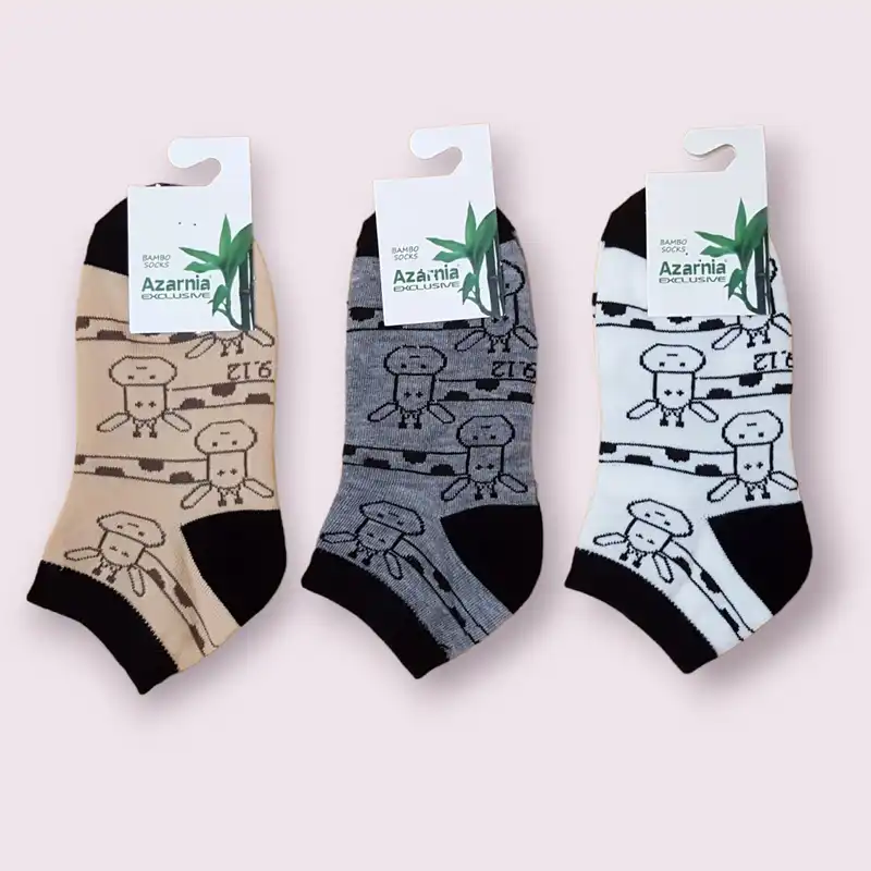 جوراب پسرانه بامبو مدل زرافه کد 021 مجموعه 3 عددی