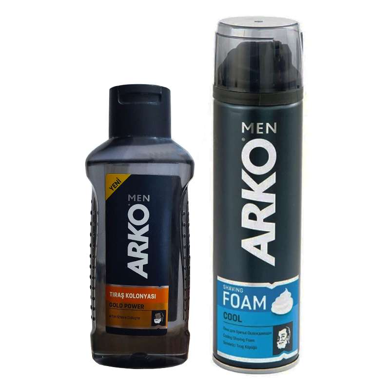 فوم اصلاح آرکو من مدل COOL حجم 200 میلی لیتر به همراه افتر شیو آرکو من مدل GOLD POWER حجم 255 میلی لیتر