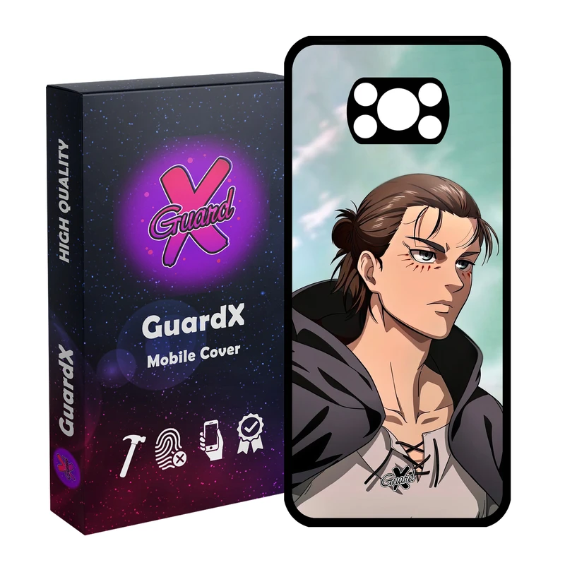 کاور گارد ایکس طرح Eren Yeager Anime مدل Glass10626 مناسب برای گوشی موبایل شیائومی Poco X3 NFC/Poco X3/Poco X3 Pro