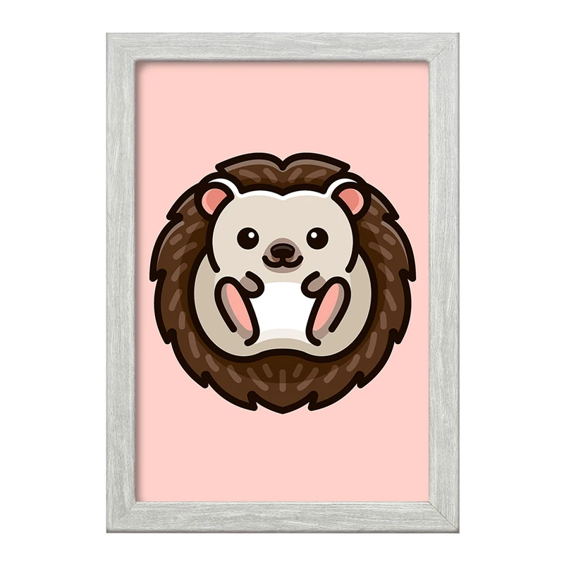 تابلو خندالو طرح حیوانات بامزه جوجه تیغی کد 28202