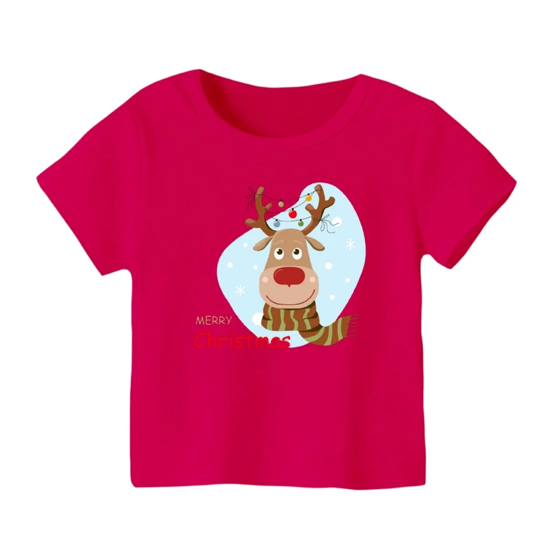 تی شرت آستین کوتاه بچگانه مدل گوزن کریسمس کد 28