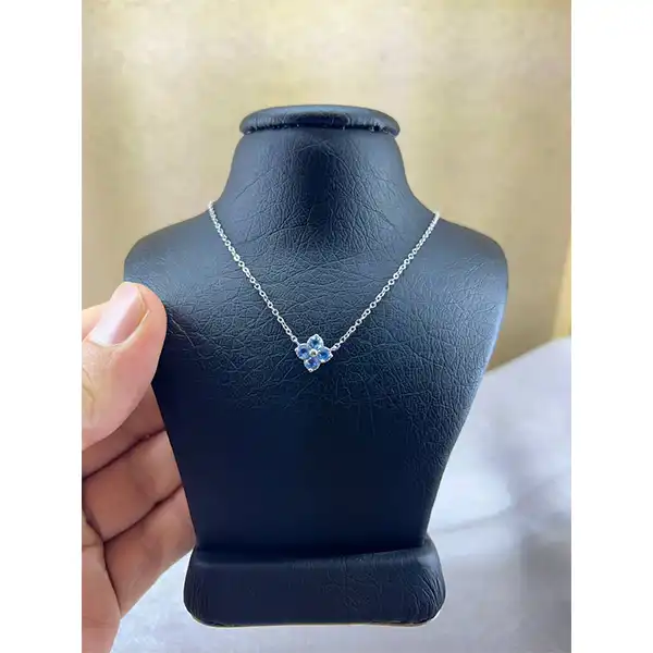 گردنبند نقره زنانه مدل مجلسی تمام سنگ کد 5487452021