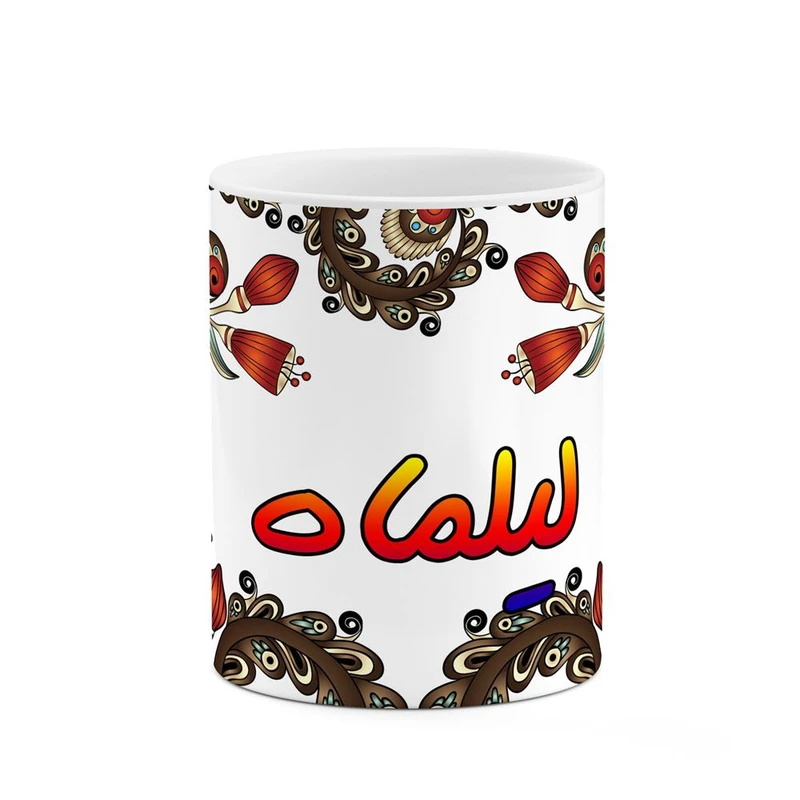 ماگ کاکتی مدل اسم لیلماه طرح سنتی گل و بته کد mgh46929