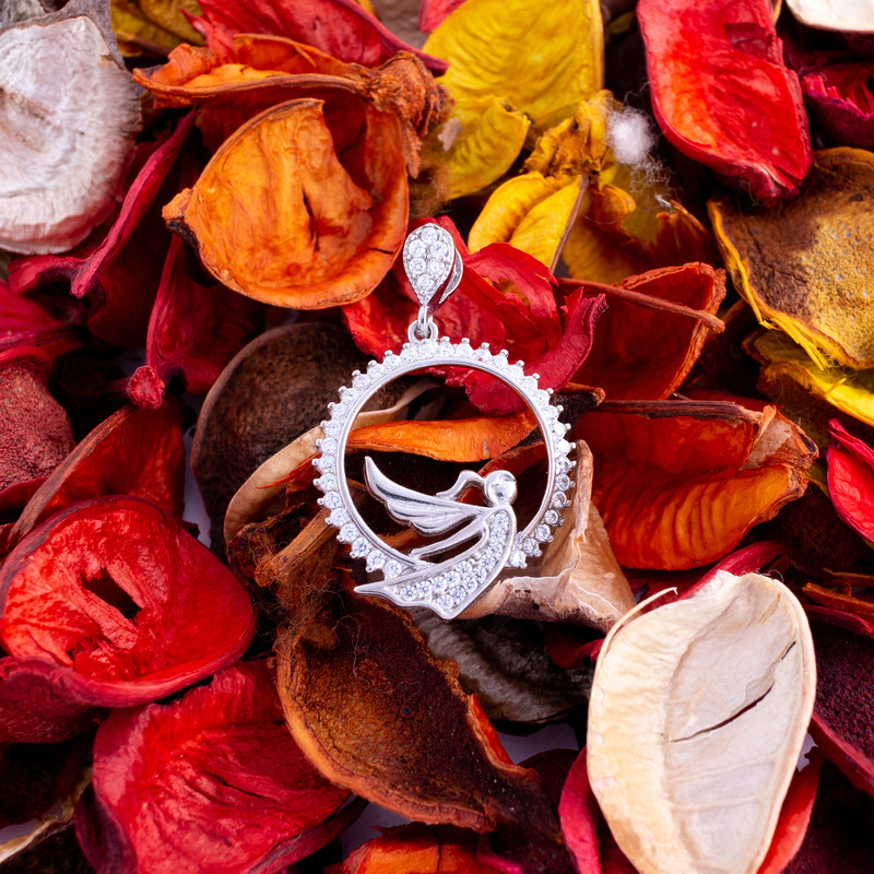 آویز گردنبند نقره زنانه مدل آنجل AMT_M091