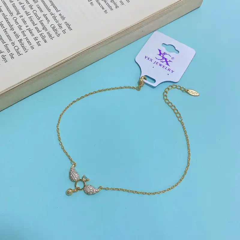 پابند زنانه وای اس ایکس مدل قلب و بال کد A3326