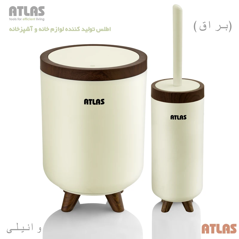 عکس شماره 5 : ست سطل و فرچه اطلس مدل سلین طرح چوب