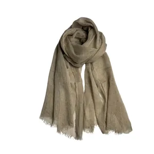 شال زنانه مدل لینن کنفی لب ریش