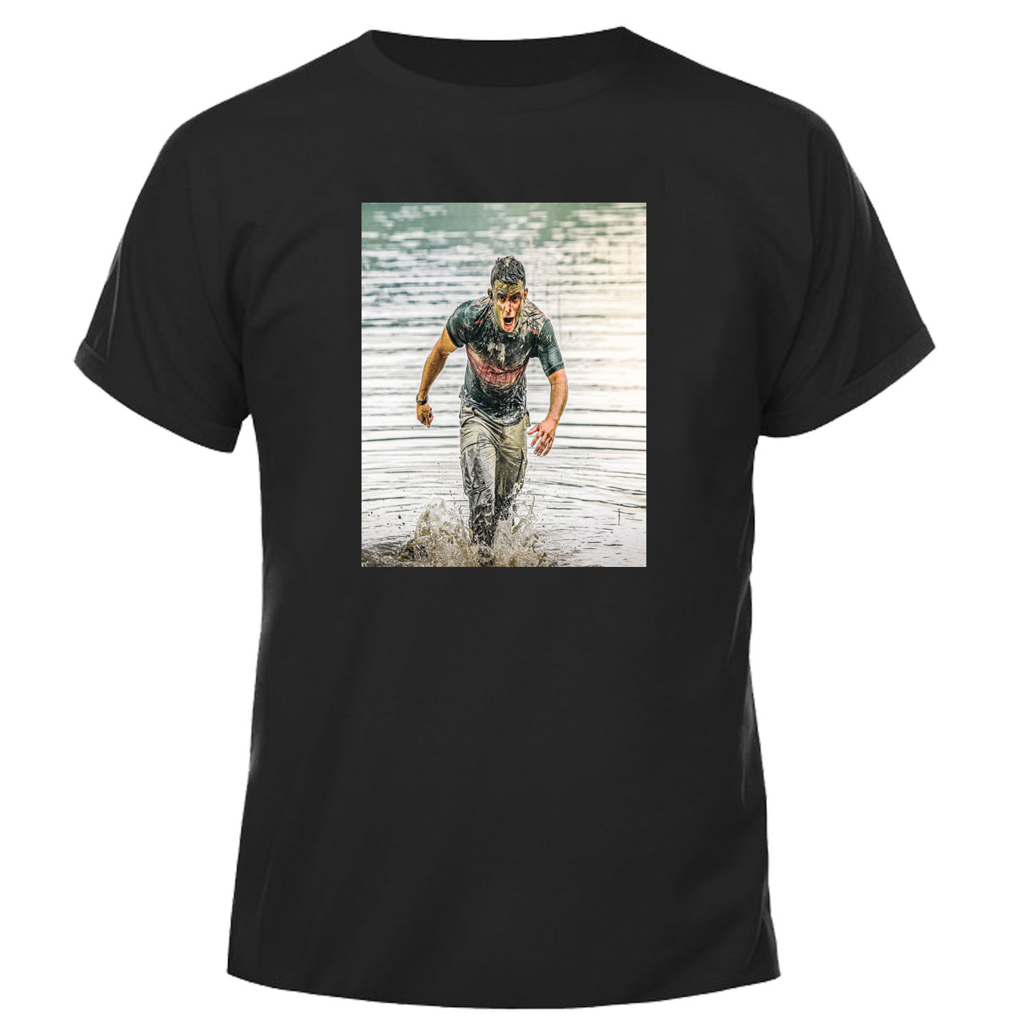 تی شرت آستین کوتاه مردانه مدل یاغی کد J63 M رنگ مشکی