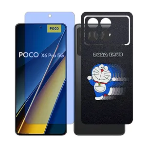 Glass Together model anti blue Screen Protector Suitable for Xiaomi Poco X6 Pro Mobile Phone with Back cover sticker