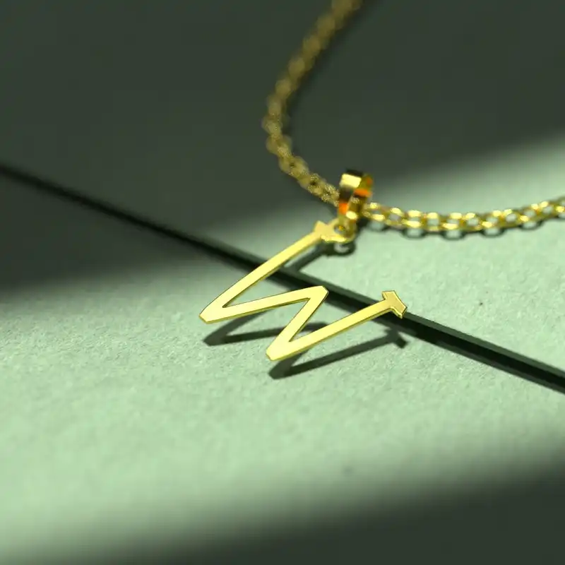 گردنبند طلا 18 عیار زنانه مدوپد مدل حرف W کد H3-1-1439